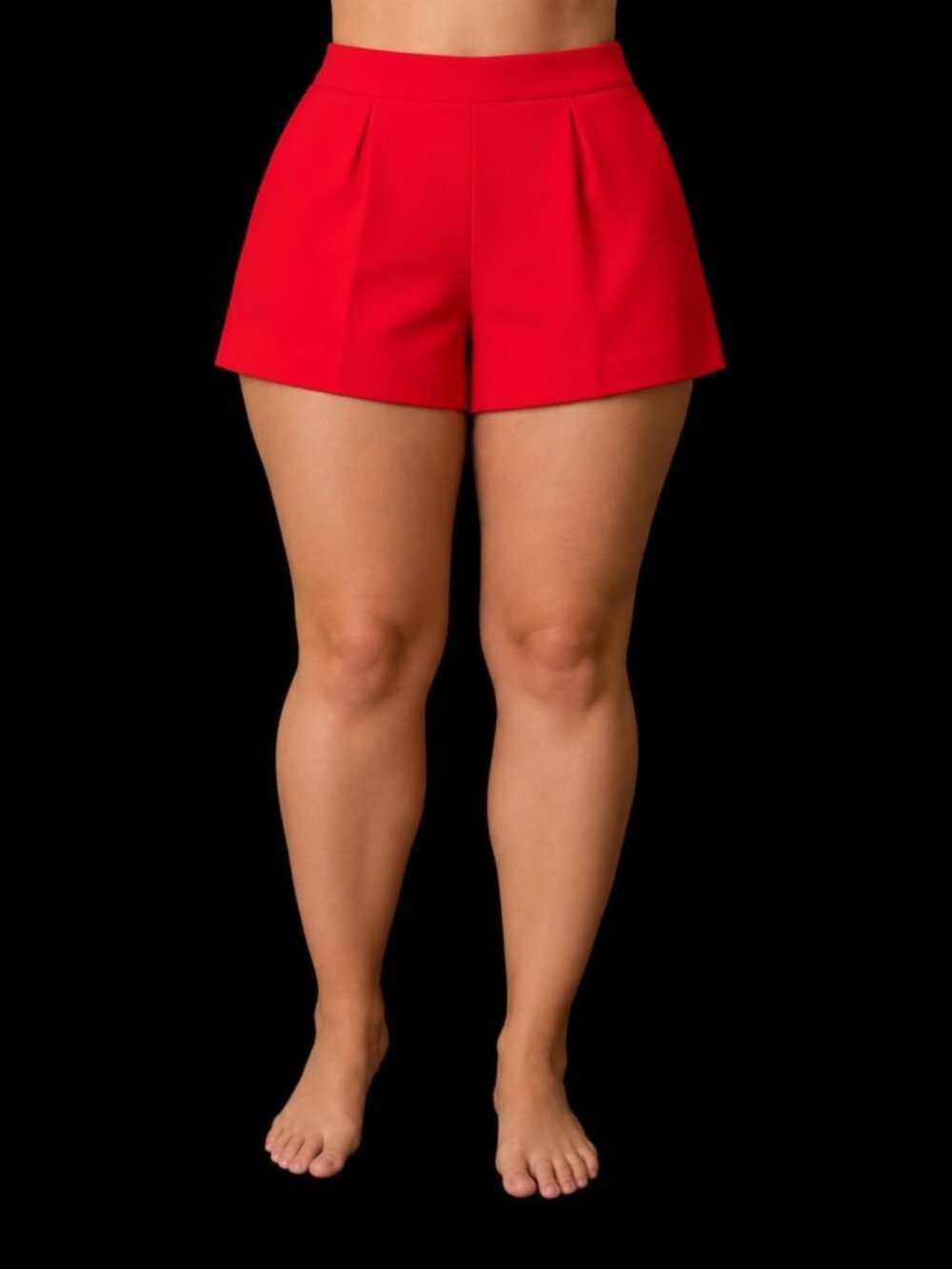 Women's Red High Rise Red Tailored Shorts, 14 (XL)